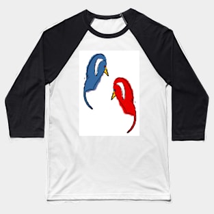 bird blue red medium Baseball T-Shirt